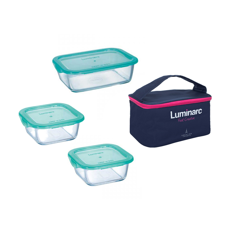 

Набір харчових контейнерів Luminarc Keep'n'Box, 3 предмети + термосумка (P8001)