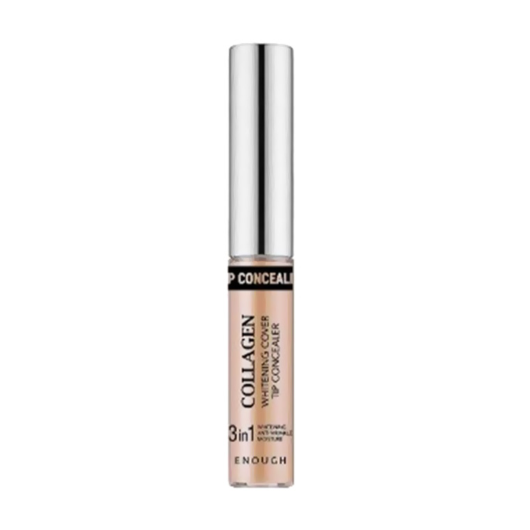 

Уцінка! Освітлювальний колагеновий консилер для обличчя Enough Collagen Whitening Cover Tip Concealer 3 In 1, 03 Natural Beige, 9 г