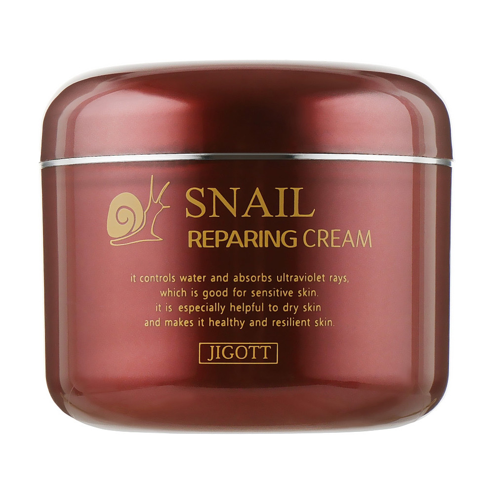 

Уцінка! Відновлювальний крем для обличчя Jigott Snail Reparing Cream з екстрактом слизу равлика, 100 мл