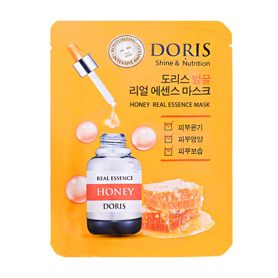 

Уцінка! Ампульна тканинна маска для обличчя Doris Honey Real Essence Mask з екстрактом меду, 25 мл