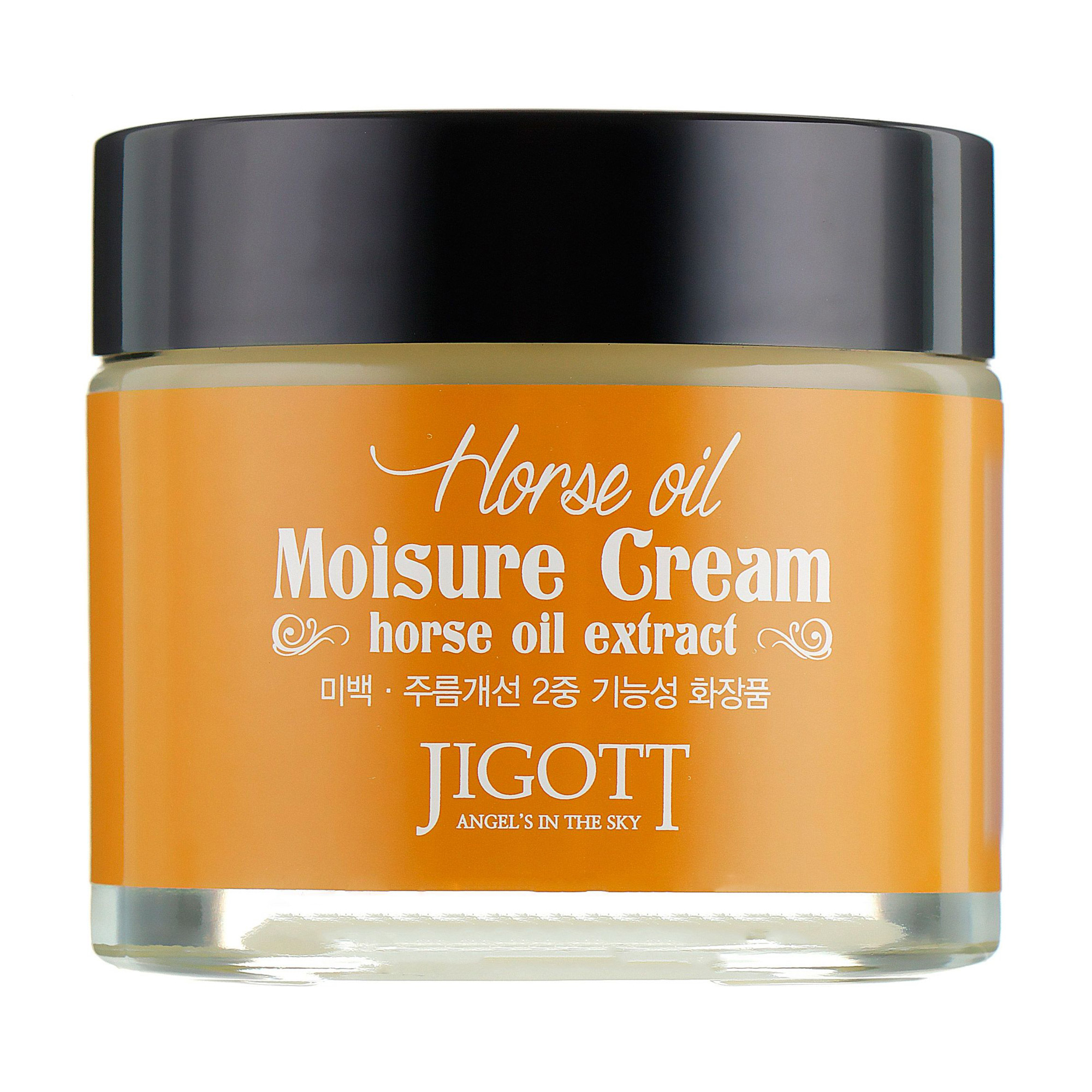 Акція на Зволожувальний крем для обличчя Jigott Horse Oil Moisture Cream з кінським маслом, 70 мл від Eva