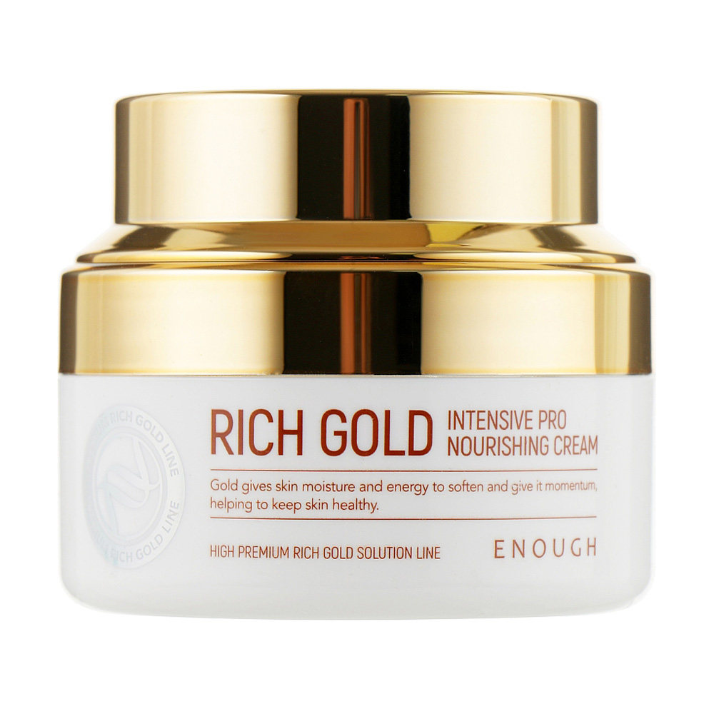 Акція на Інтенсивний живильний крем для обличчя Enough Rich Gold Intensive Pro Nourishing Cream на основі іонів золота, 50 мл від Eva