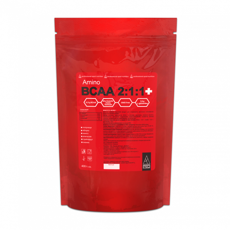 

Амінокислотний комплекс AB PRO Amino BCAA 2:1:1+ Полуниця, в порошку, 400 г
