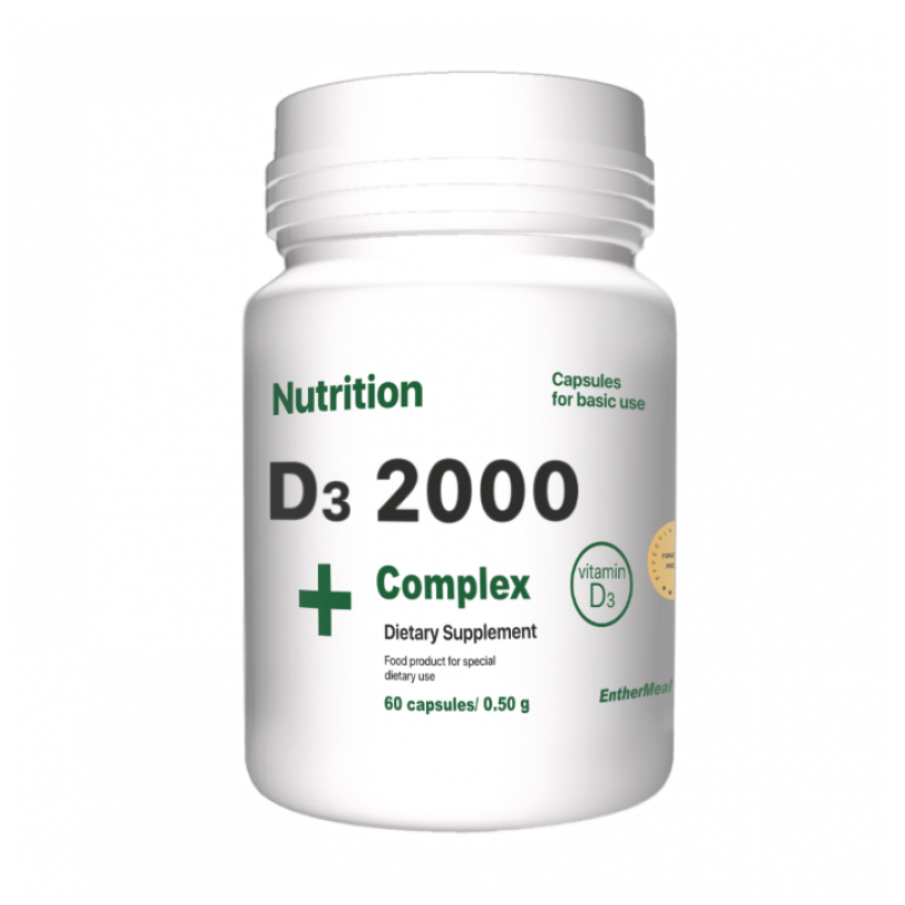 

Уцінка! Вітамін Д3 AB PRO EntherMeal D3 2000 Complex+ Caps, 60 капсул