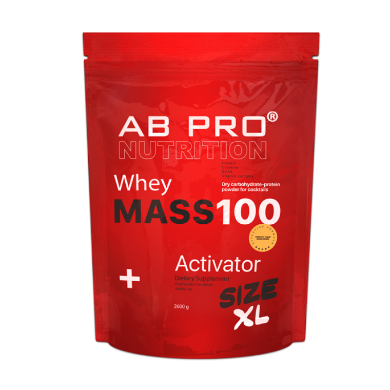 

Гейнер AB PRO Whey Mass 100 Activator Ананас-кокос, в порошку, 2.6 кг