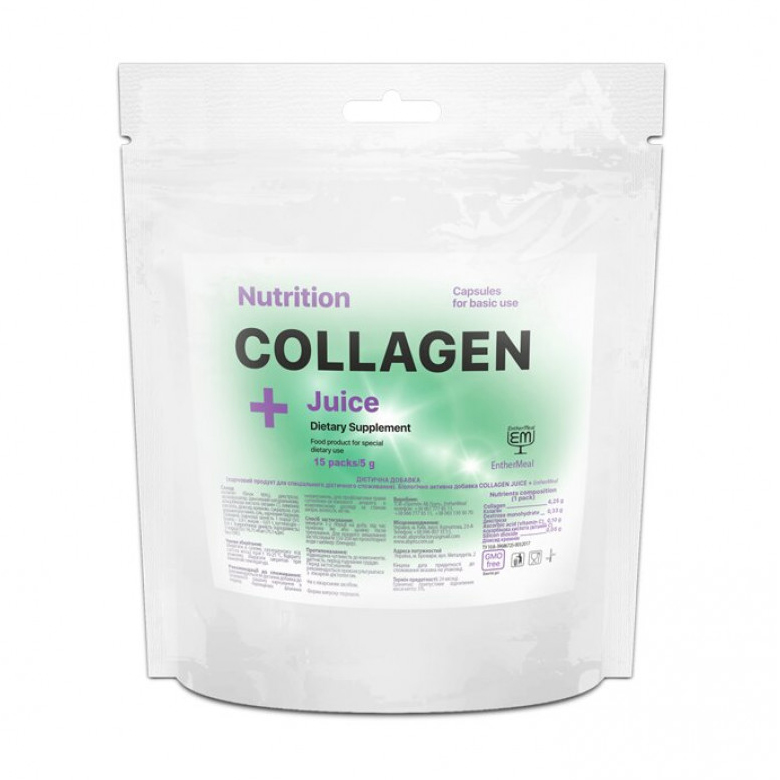 

Колаген AB PRO EntherMeal Collagen Juice Мохіто, в порошку, 15*5 г