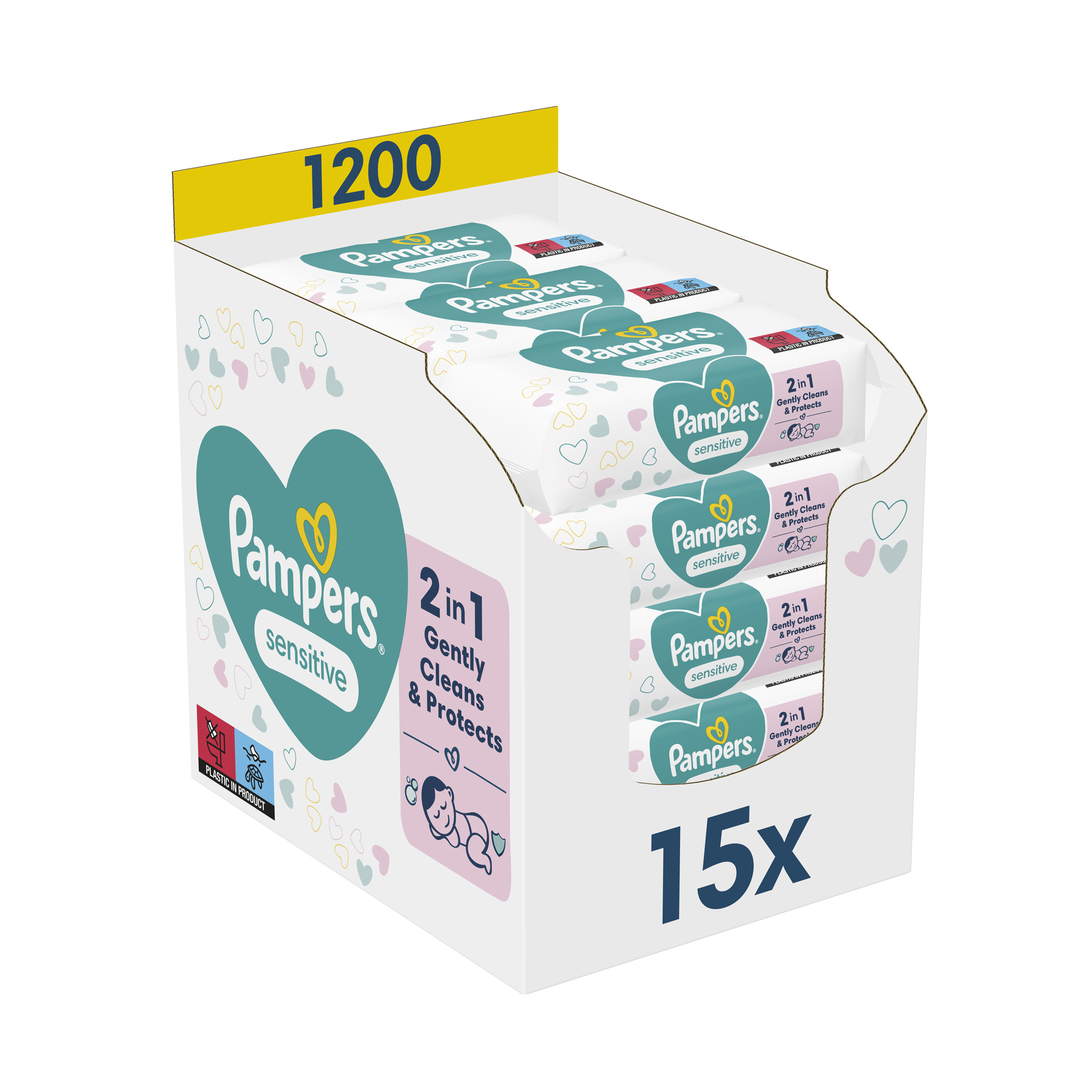 

Дитячі вологі серветки Pampers Sensitive, 1200 шт