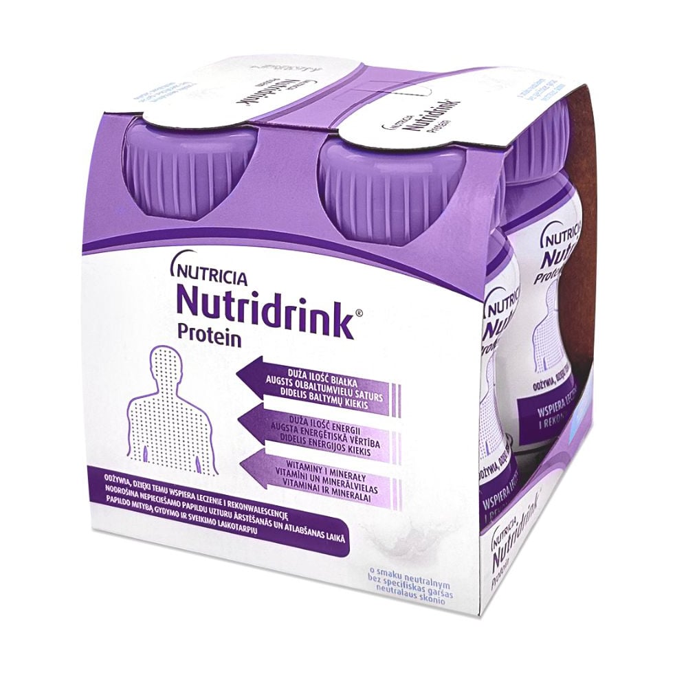 

Спеціальне ентеральне харчування Nutricia Nutridrink Protein з нейтральним смаком, від 6 років, 4*125 мл
