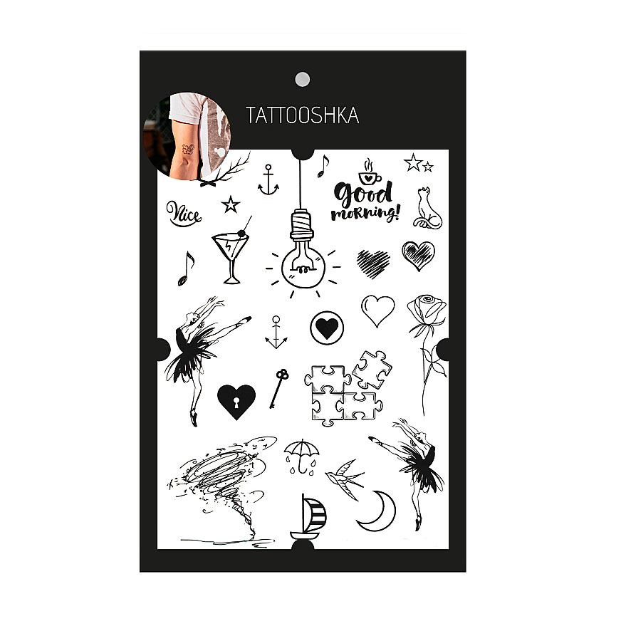 

Тимчасові татуювання-наклейки Tattooshka Сет доброго ранку