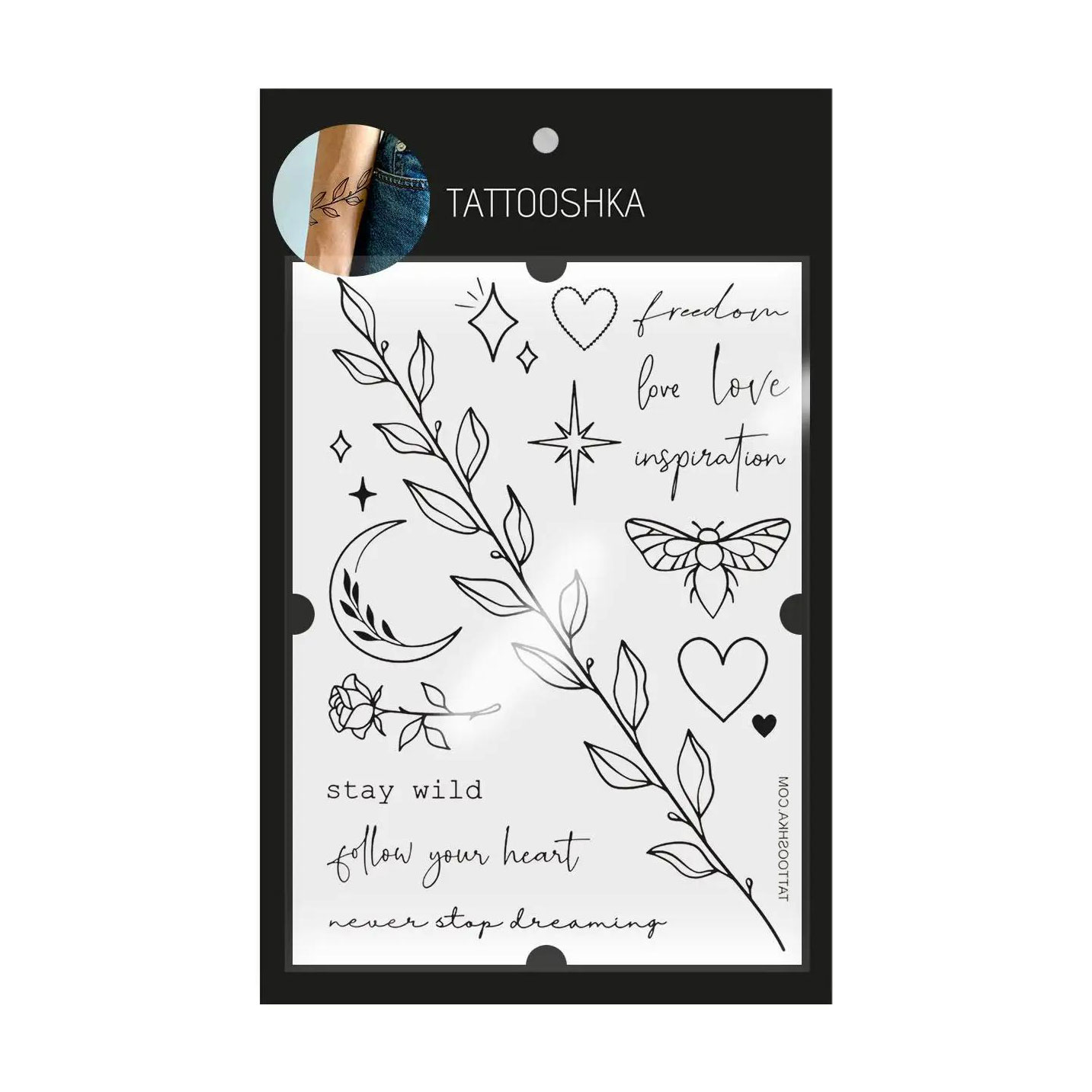 

Тимчасові татуювання-наклейки Tattooshka Свобода кохання