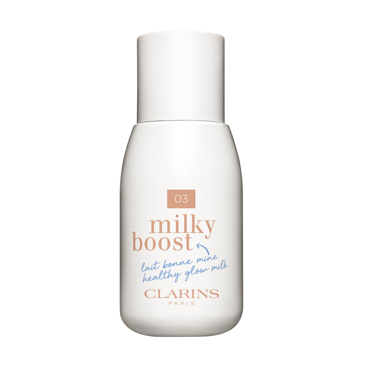 Акция на Відтінковий флюїд для обличчя Clarins Milky Boost Foundation, 03 Milky Cashew, 50 мл от Eva