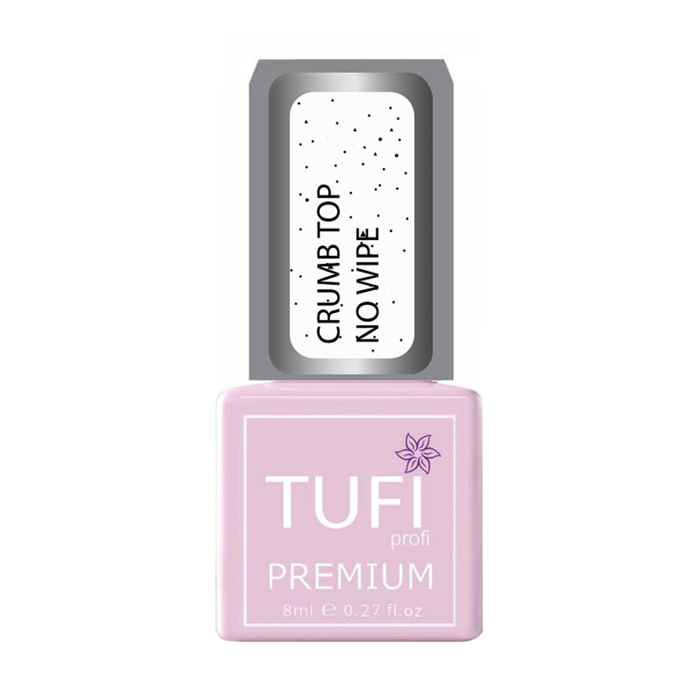 

Уцінка! Топ для гель-лаку Tufi Profi Premium Crumb Top No Wipe без липкого шару, з крихтою, 8 мл