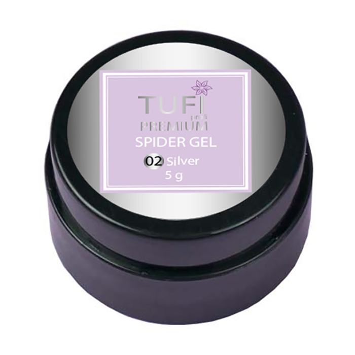 

Уцінка! Гель-павутинка для нігтів Tufi profi Premium Spider Gel 02 Silver, 5 г