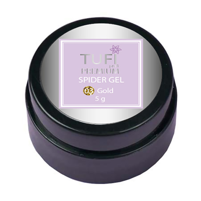 

Уцінка! Гель-павутинка для нігтів Tufi Profi Premium Spider Gel 03 Gold, 5 г