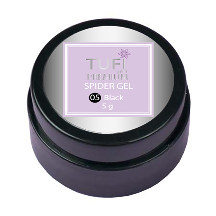 

Уцінка! Гель-павутинка для нігтів Tufi Profi Premium Spider Gel 05 Black, 5 г