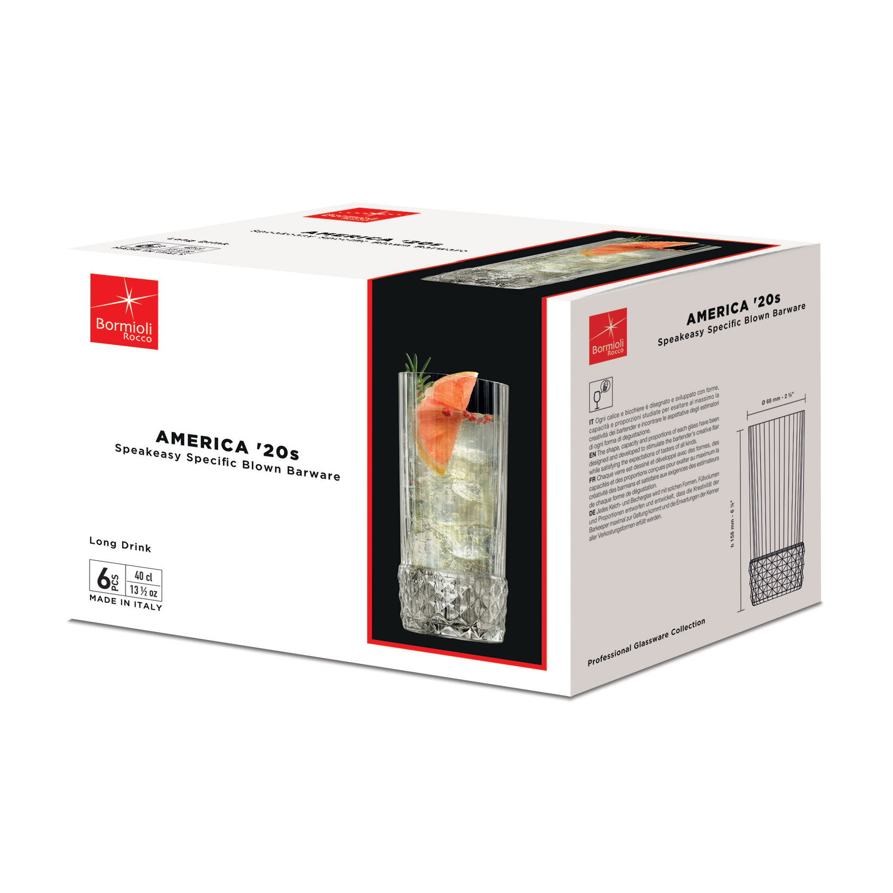 

Набір склянок Bormioli Rocco America'20s Long Drink, 6*400 мл (122143BAU021990)