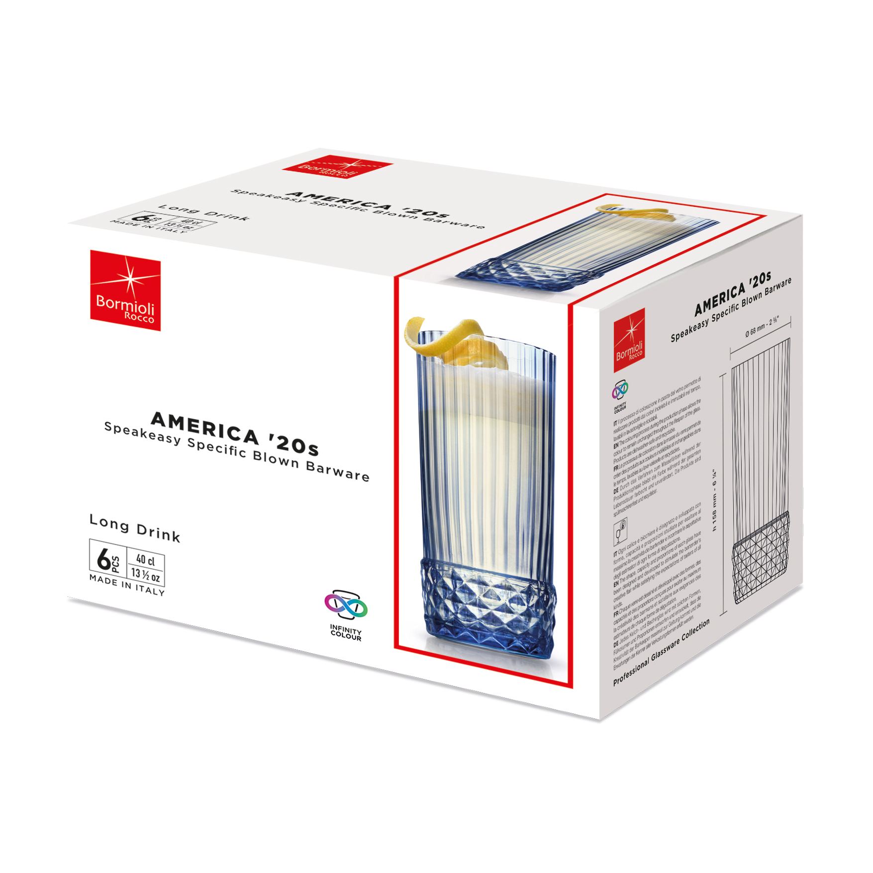 

Набір склянок Bormioli Rocco America'20s Sapphire Blue, 6*400 мл (122158BAU021990)