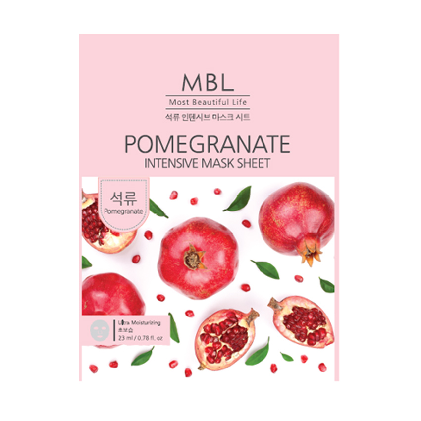 

Уцінка! Тканинна маска для обличчя MBL Pomegranate Intensive Mask Sheet з гранатом, 23 мл