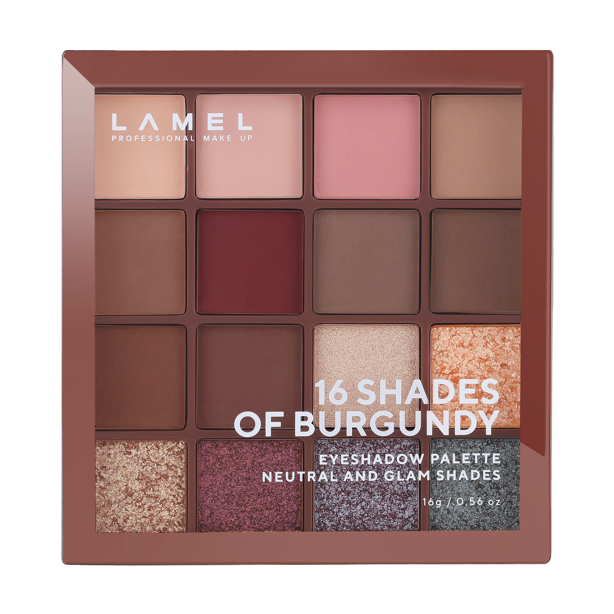 

Палетка тіней для повік LAMEL Make Up 16 Shades of Burgundy, 16-4, 16 г