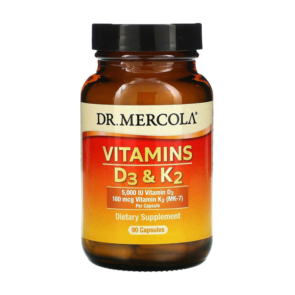

Вітаміни Д3 та K2 Dr. Mercola Vitamins D3 & K2, 90 капсул