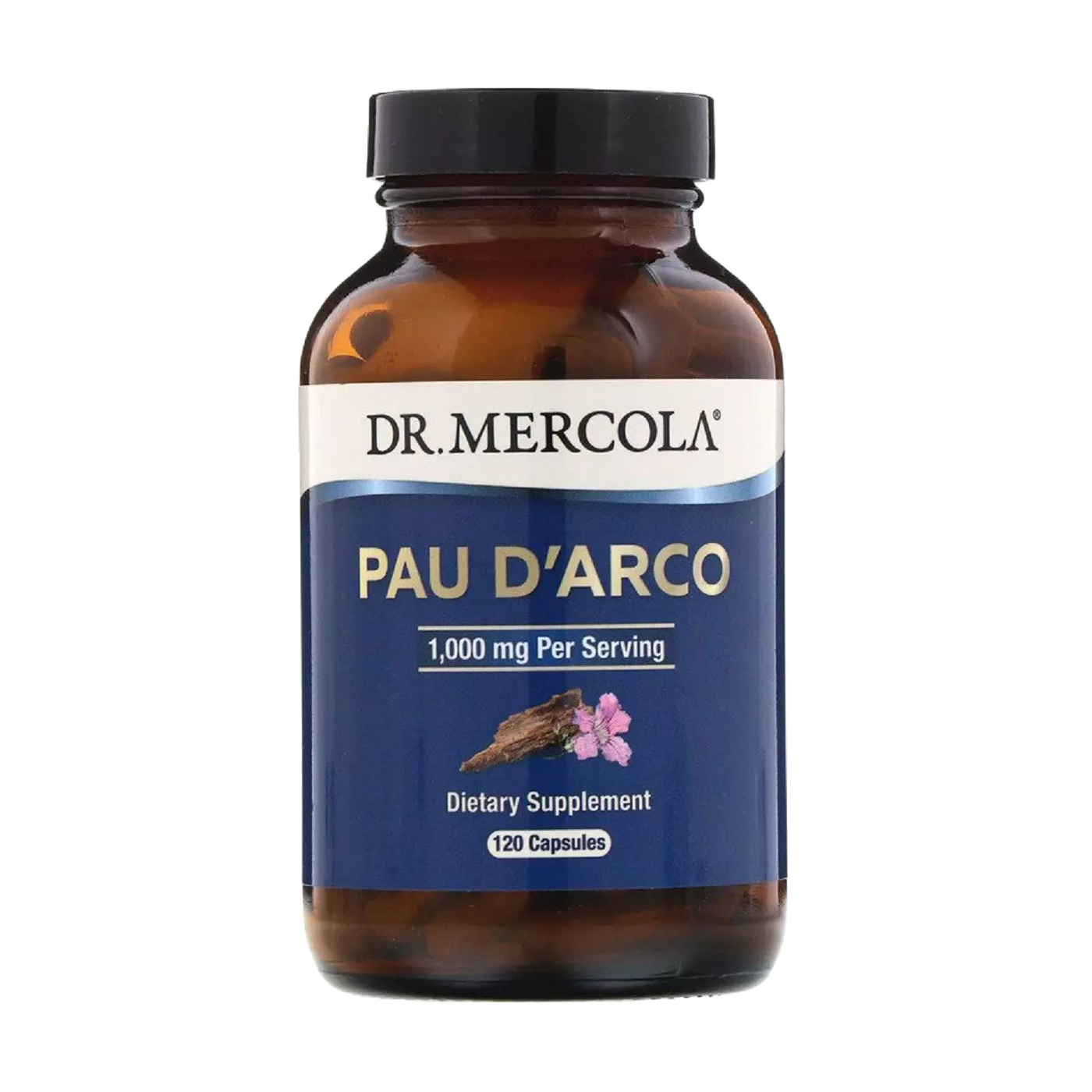 

Кора мурашиного дерева Dr. Mercola Pau D'Arco 1000 мг, 120 капсул
