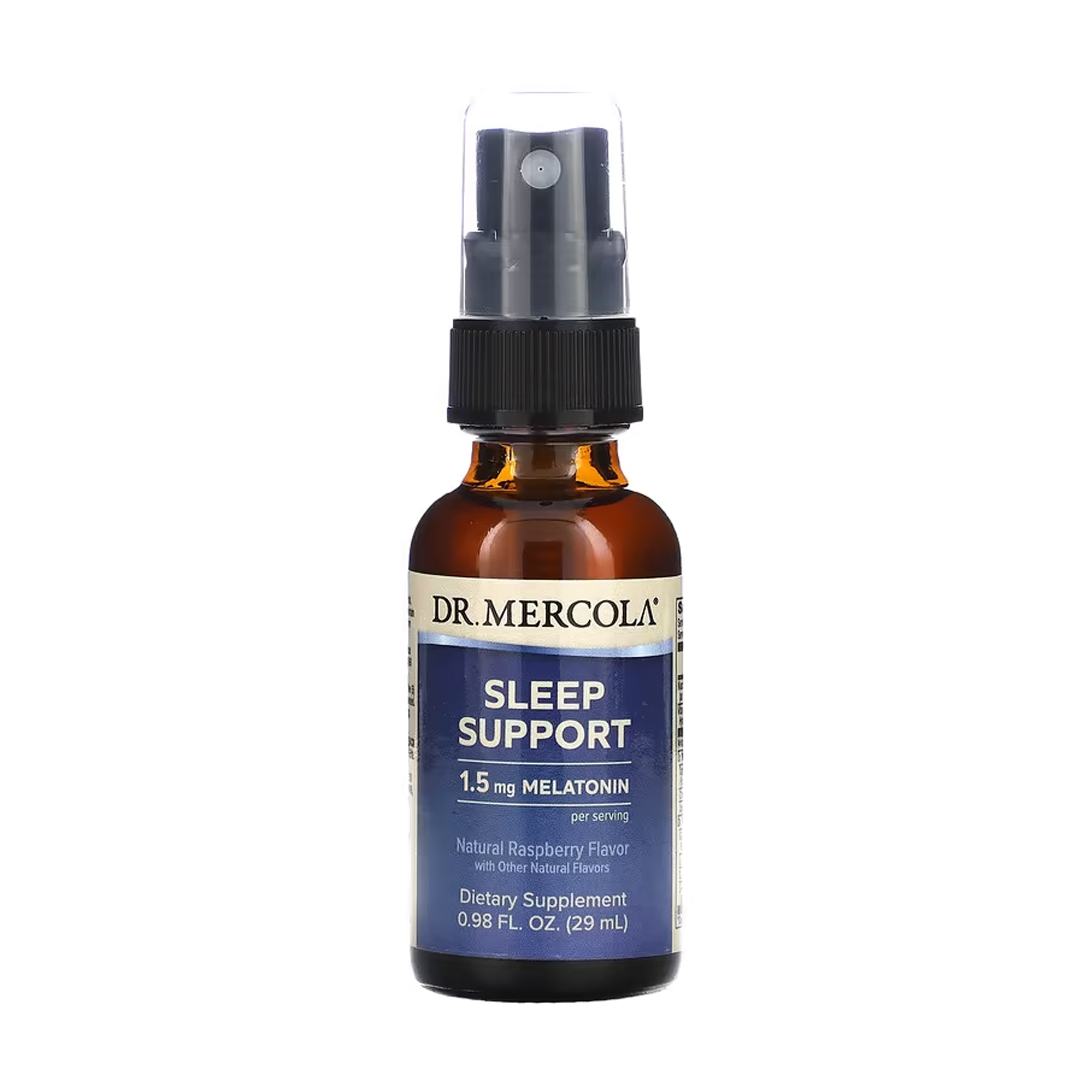 

Підтримка сну з мелатоніном Dr. Mercola Sleep Support Spray with Melatonin, з малиновим смаком, в спреї, 25 мл