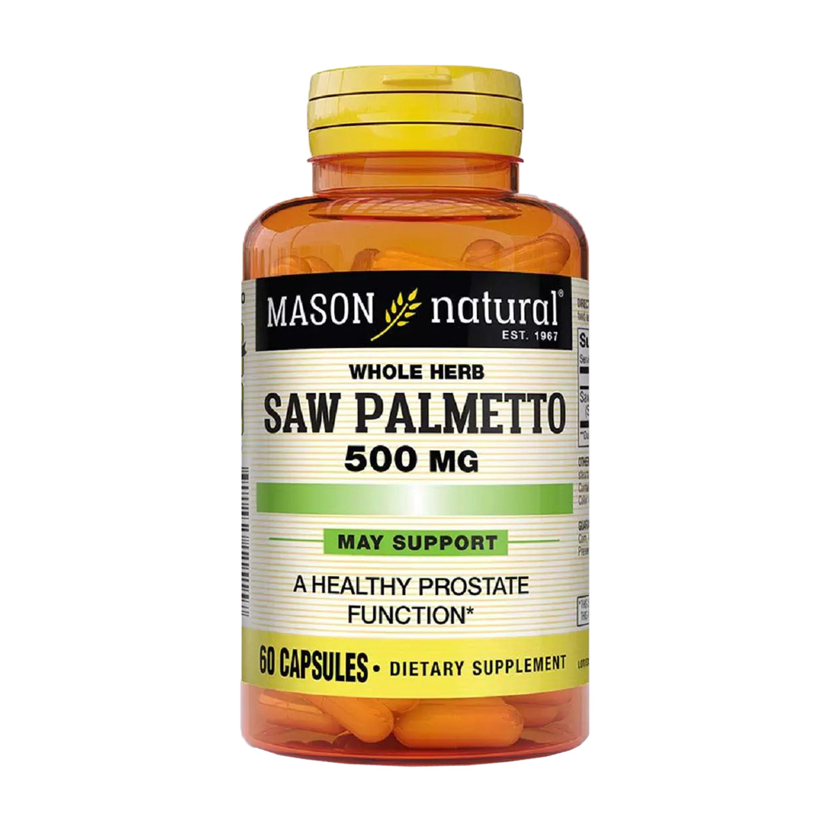 

Пальметто для здоров'я простати Mason Natural Saw Palmetto 500 мг, 60 капсул