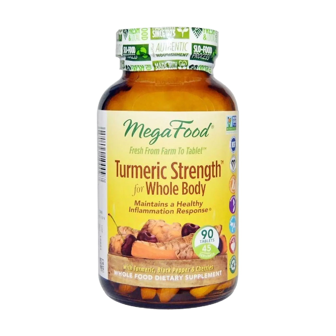 

Сила куркуми для всього організму MegaFood Turmeric Strength for Whole Body, 90 таблеток