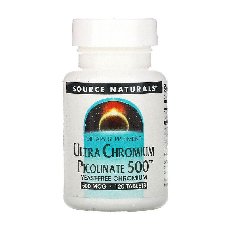 

Ультра хром піколінат Source Naturals 500 мкг, 120 таблеток