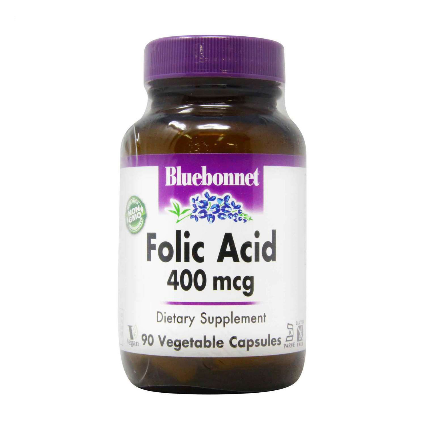 

Фолієва кислота Bluebonnet Nutrition Folic Acid 400 мкг, 90 капсул