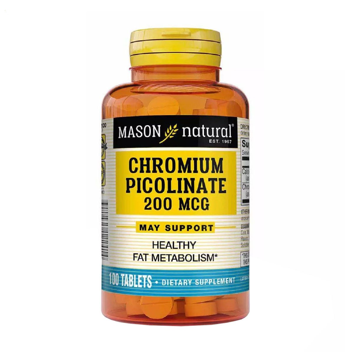 

Хром піколінат Mason Natural Chromium Picolinate 200 мкг, 100 таблеток