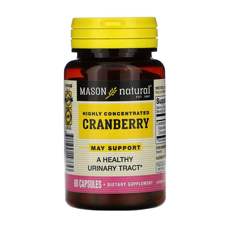 

Журавлина висококонцентрована Mason Natural Highly Concentrated Cranberry, 60 капсул