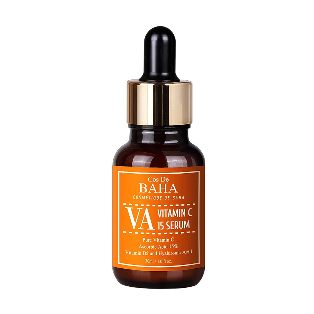 Сироватка для сяяння шкіри обличчя Cos De Baha Vitamin C 15% Ascorbic Acid з вітаміном С та пантенолом, 30 мл