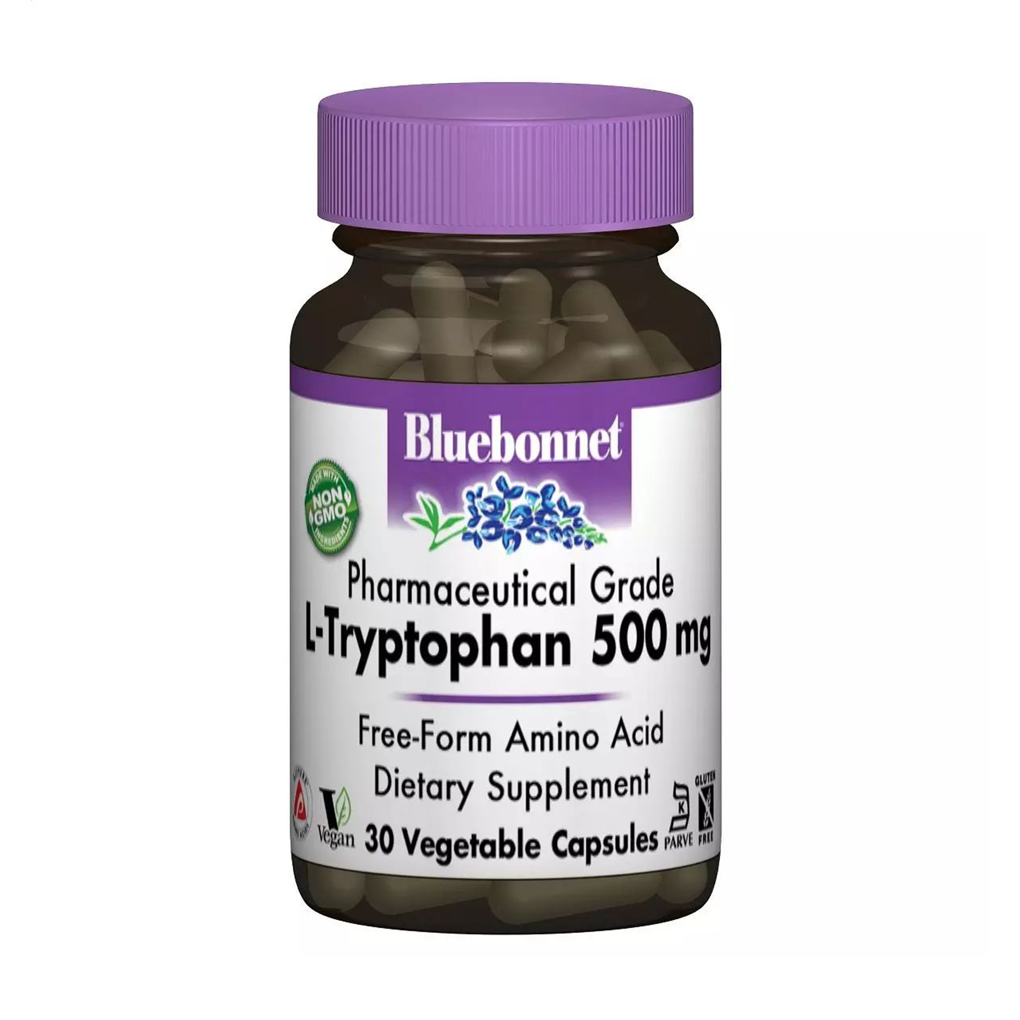 

L-Триптофан Bluebonnet Nutrition L-Tryptophan 500 мг, 30 капсул