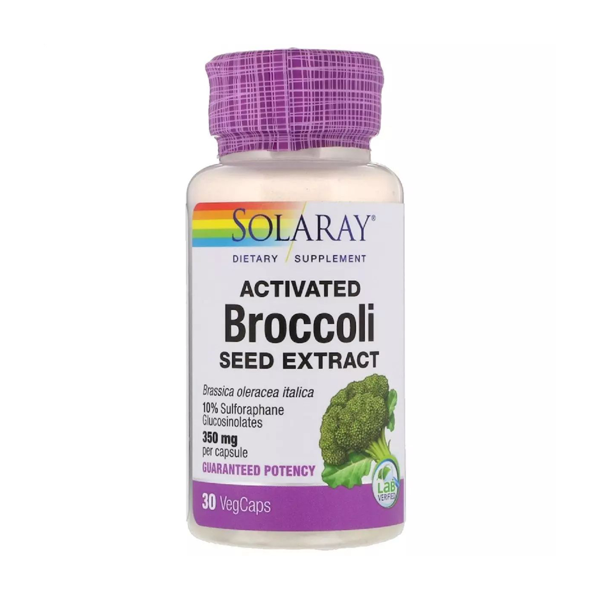 

Активований екстракт насіння броколі Solaray Activated Broccoli Seed Extract 350 мг, 30 капсул
