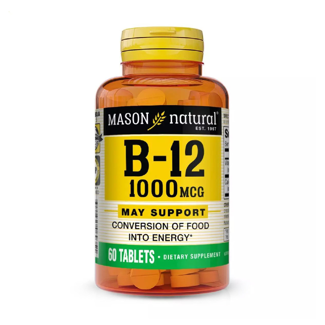 

Вітамін B12 Mason Natural Vitamin B12, 1000 мкг, 60 таблеток