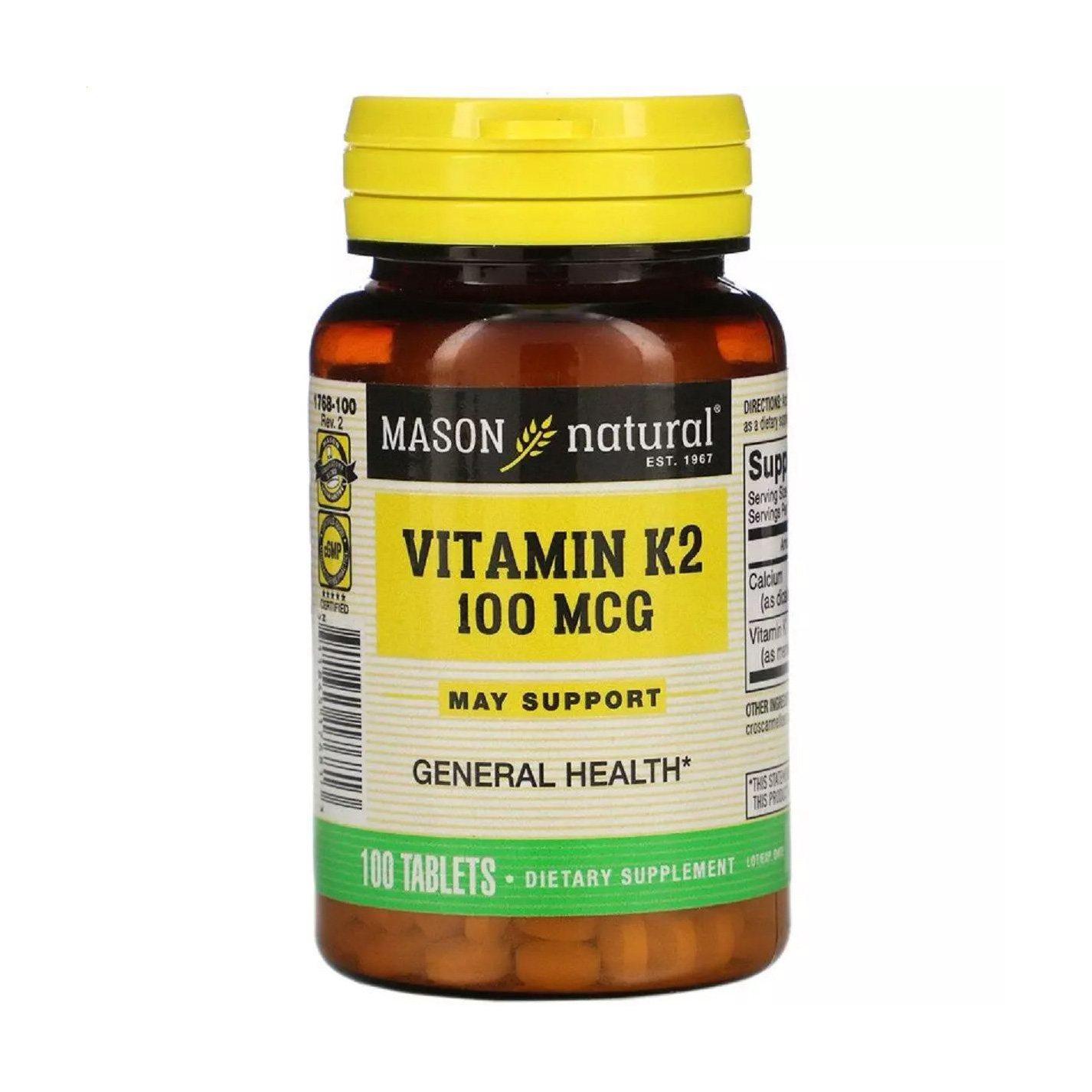 

Вітамін K2 Mason Natural Vitamin K2, 100 мкг, 100 таблеток