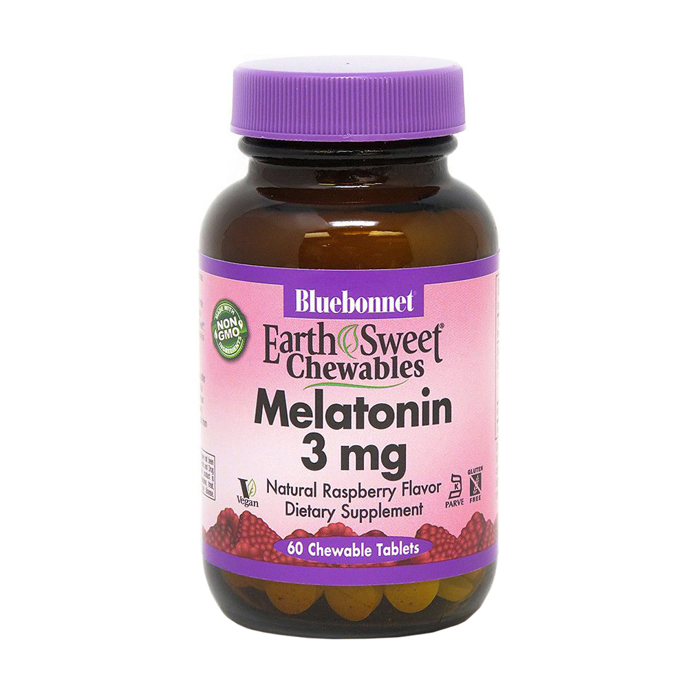 

Мeлaтoнін Bluebonnet Nutrition Earth Sweet Melatonin 3 мг, малиновий смак, 60 жувальних таблеток
