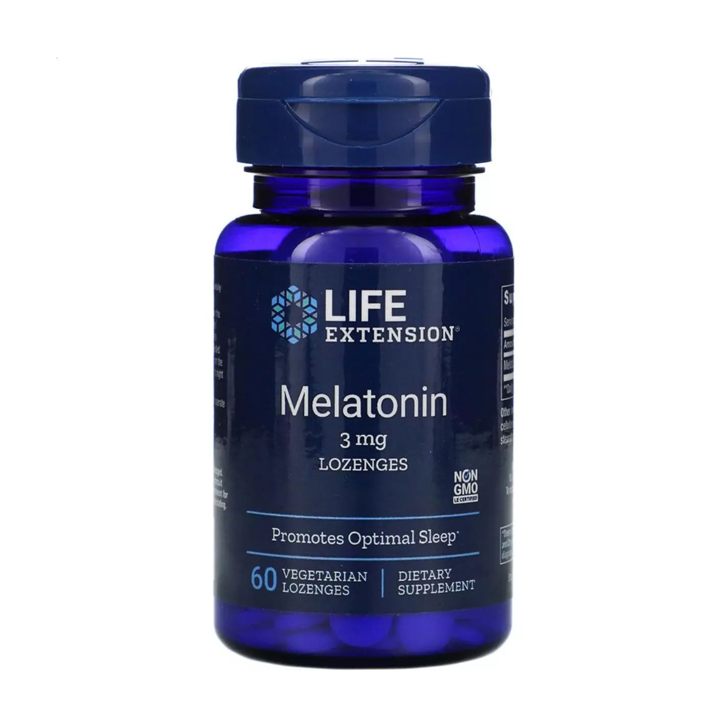 

Мелатонін Life Extension Melatonin 3 мг, 60 вегетаріанських льодяників