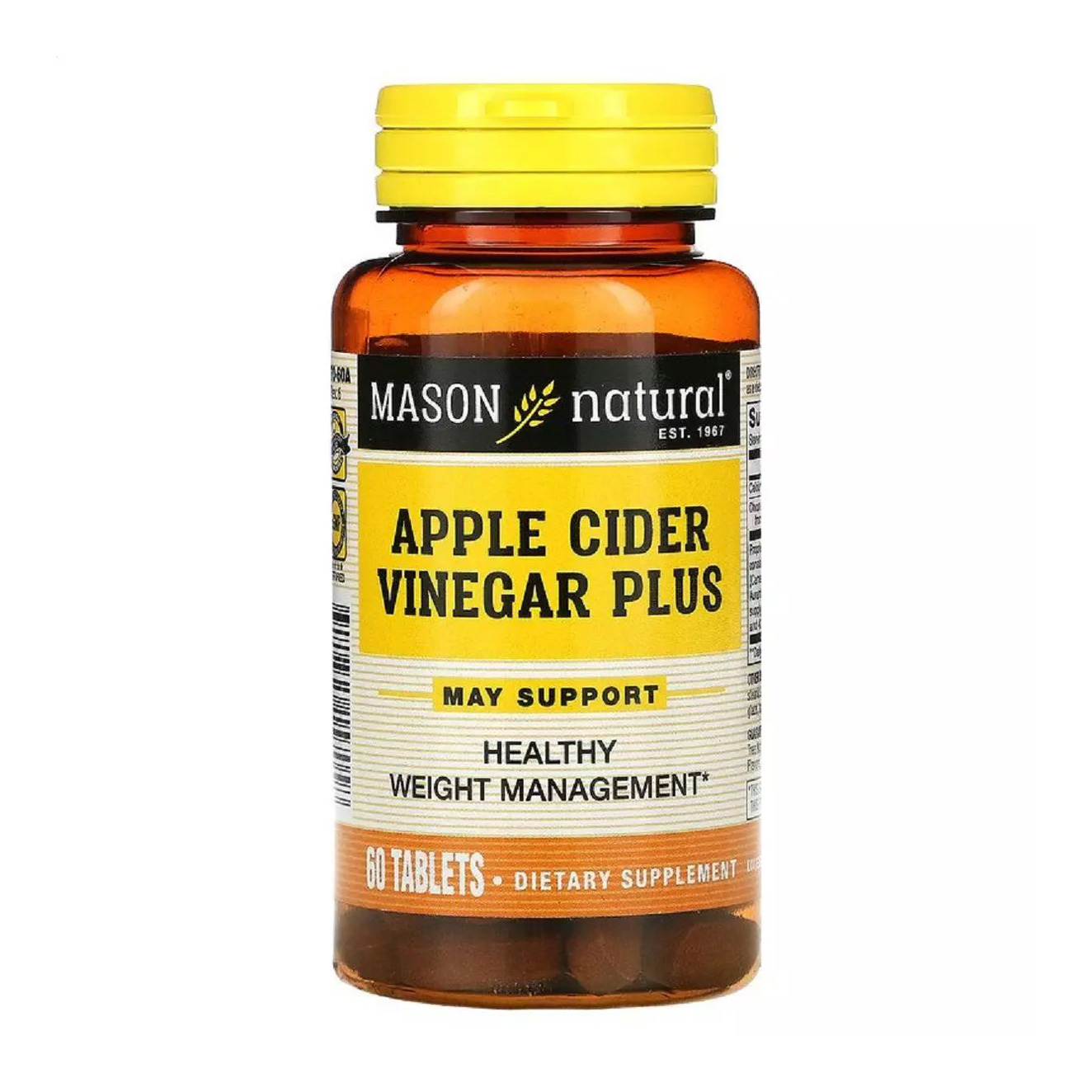 

Уцінка! Яблучний оцет+ Mason Natural Apple Cider Vinegar Plus, 60 таблеток