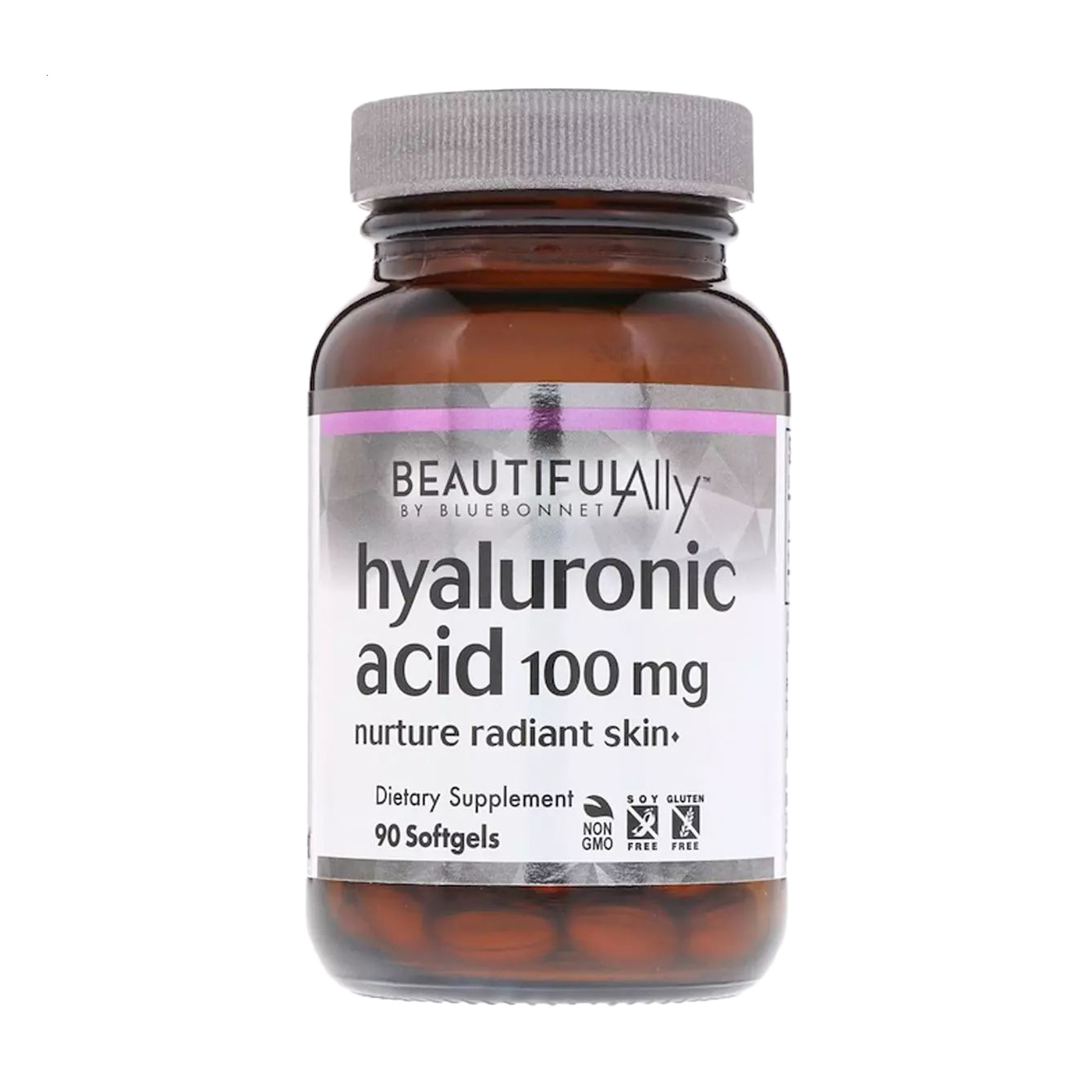 

Гіалуронова кислота Bluebonnet Nutrition Beautiful Ally Hyaluronic Acid 100 мг, 90 гелевих капсул