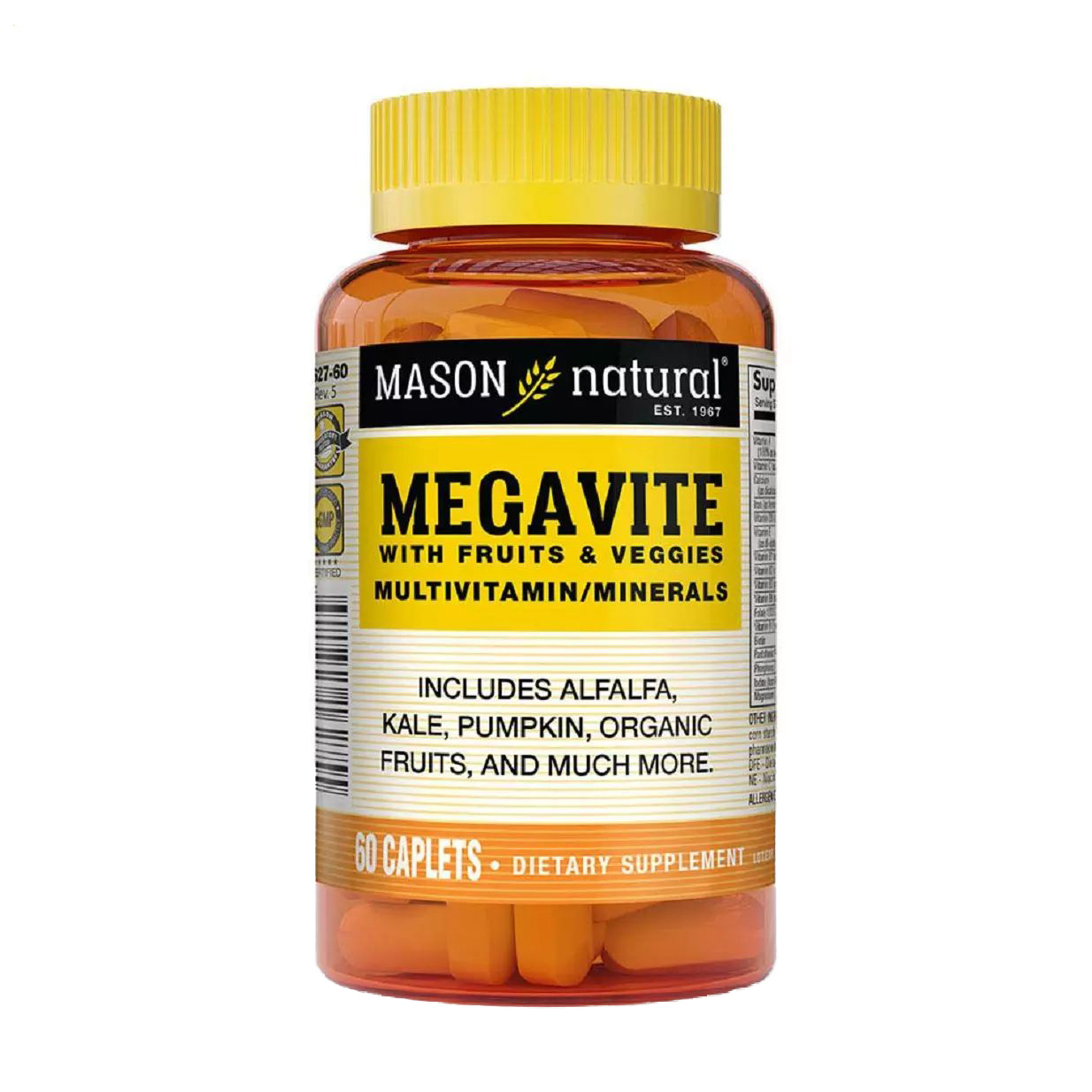 

Мультивітаміни Mason Natural Megavite With Fruits & Veggies Multivitamin & Minerals з фруктами та овочами, 60 каплет