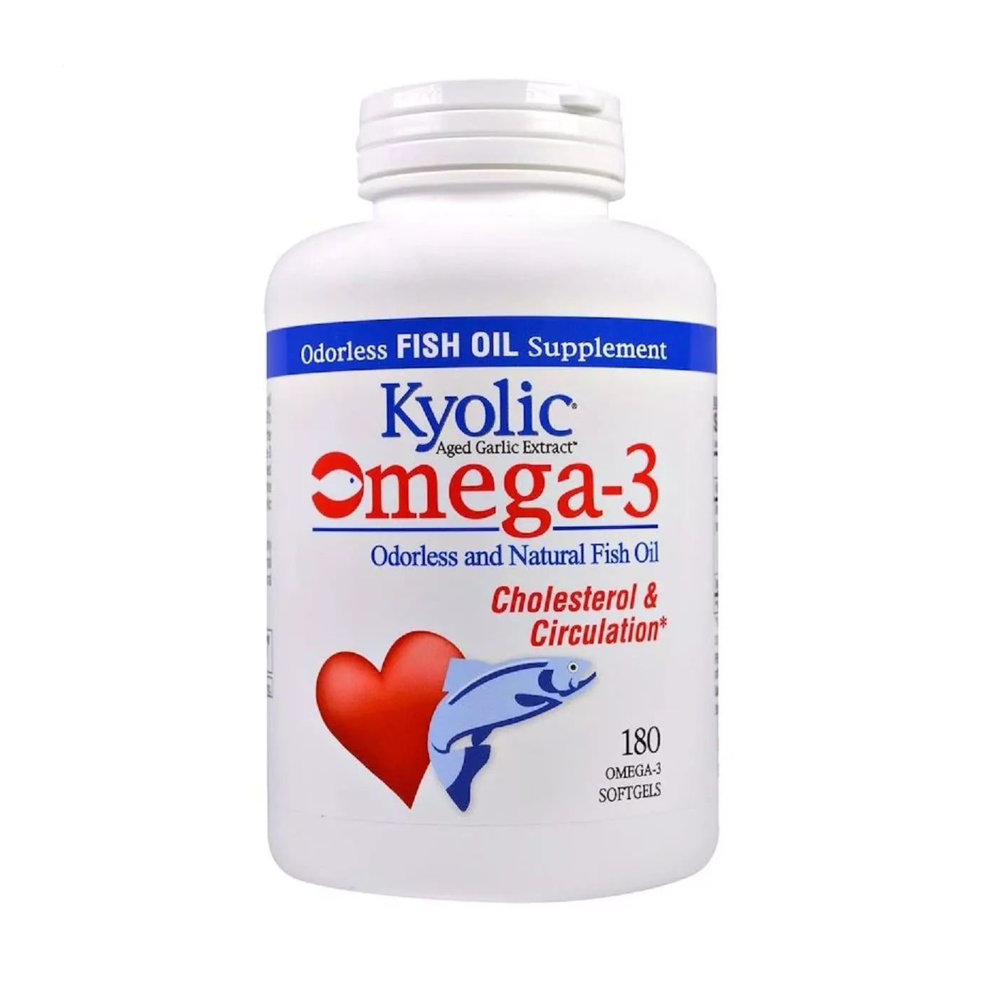 

Риб'ячий жир Kyolic Cholesterol & Circulation Omega-3 натуральний, без запаху, 180 капсул