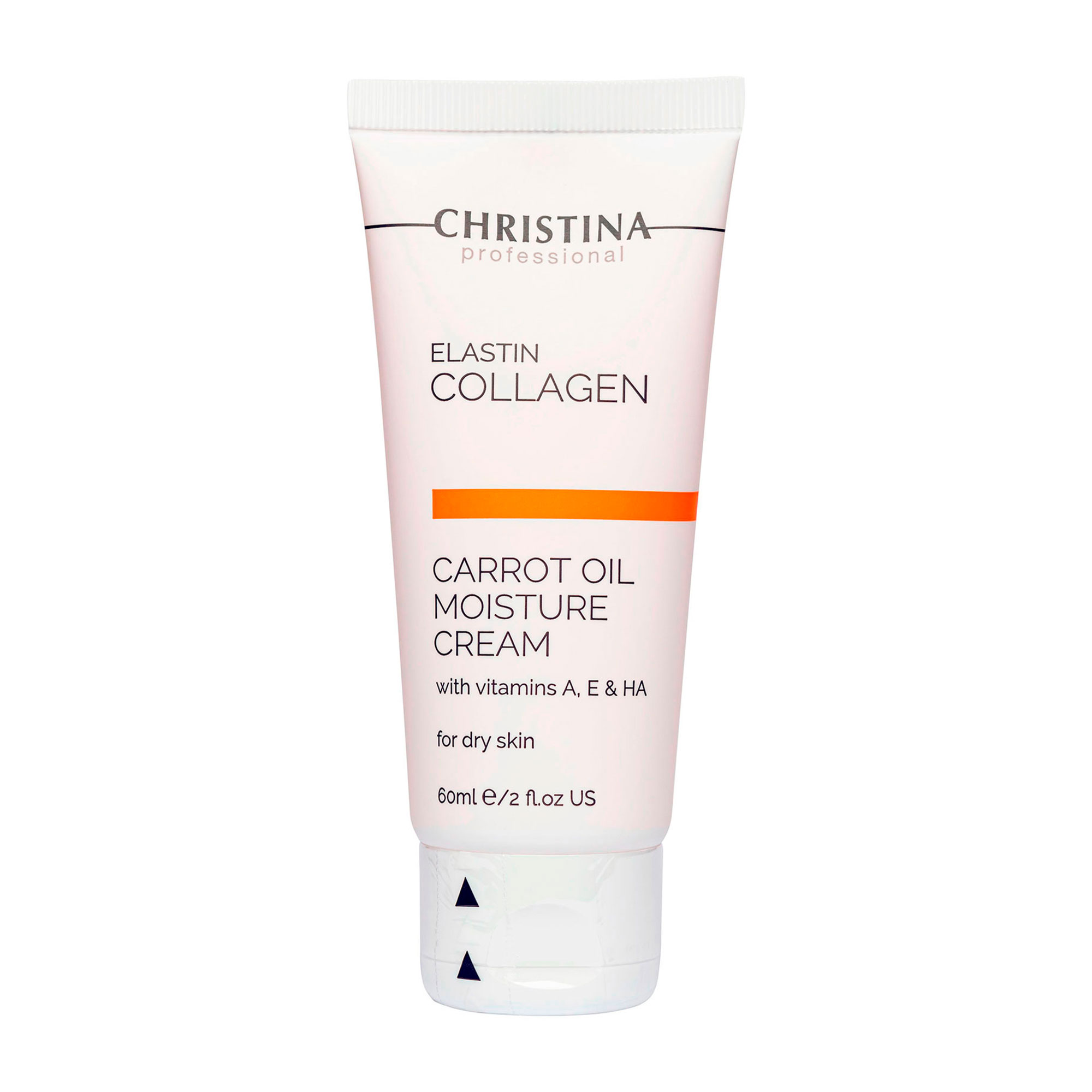 Зволожувальний крем для обличчя Christina Elastin Collagen Carrot Cream with Vitamins A, E & HA, для сухої шкіри, 60 мл