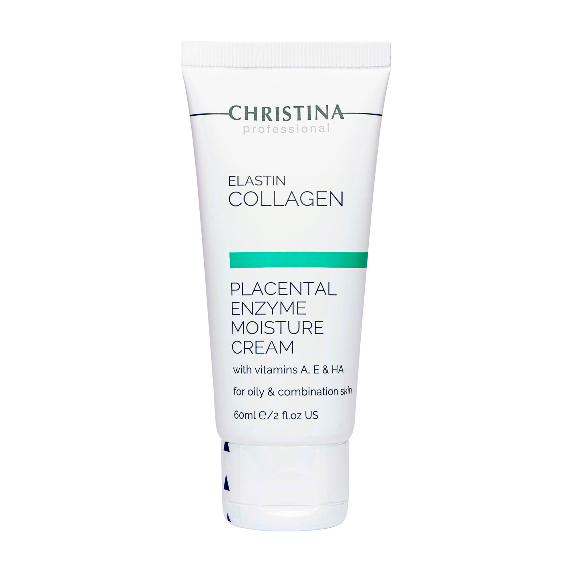 Зволожувальний крем для обличчя Christina Elastin Collagen Placental Enzyme Moisture Cream with Vitamins A, E & HA, 60 мл