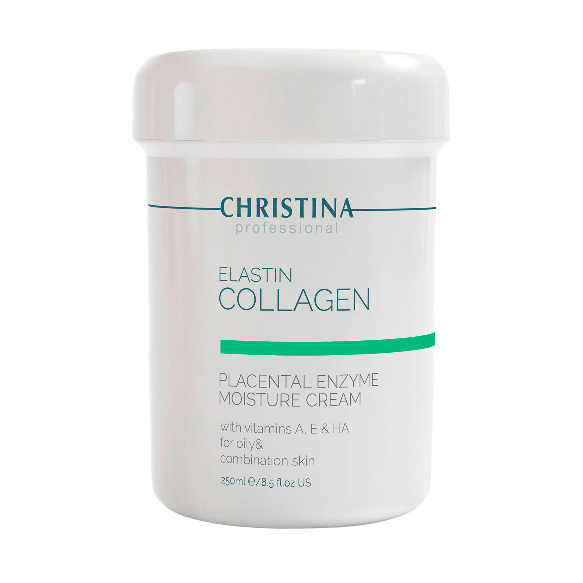

Зволожувальний крем для обличчя Christina Elastin Collagen Placental Enzyme Moisture Cream with Vitamins A, E & HA, 250 мл