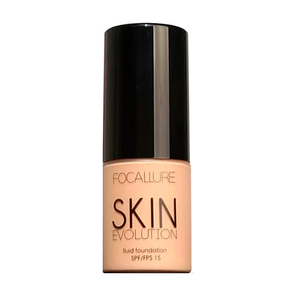 

Тональна основа-флюїд для обличчя Focallure Skin Evolution Fluid Foundation SPF 15, 02 Porcelain, 30 мл