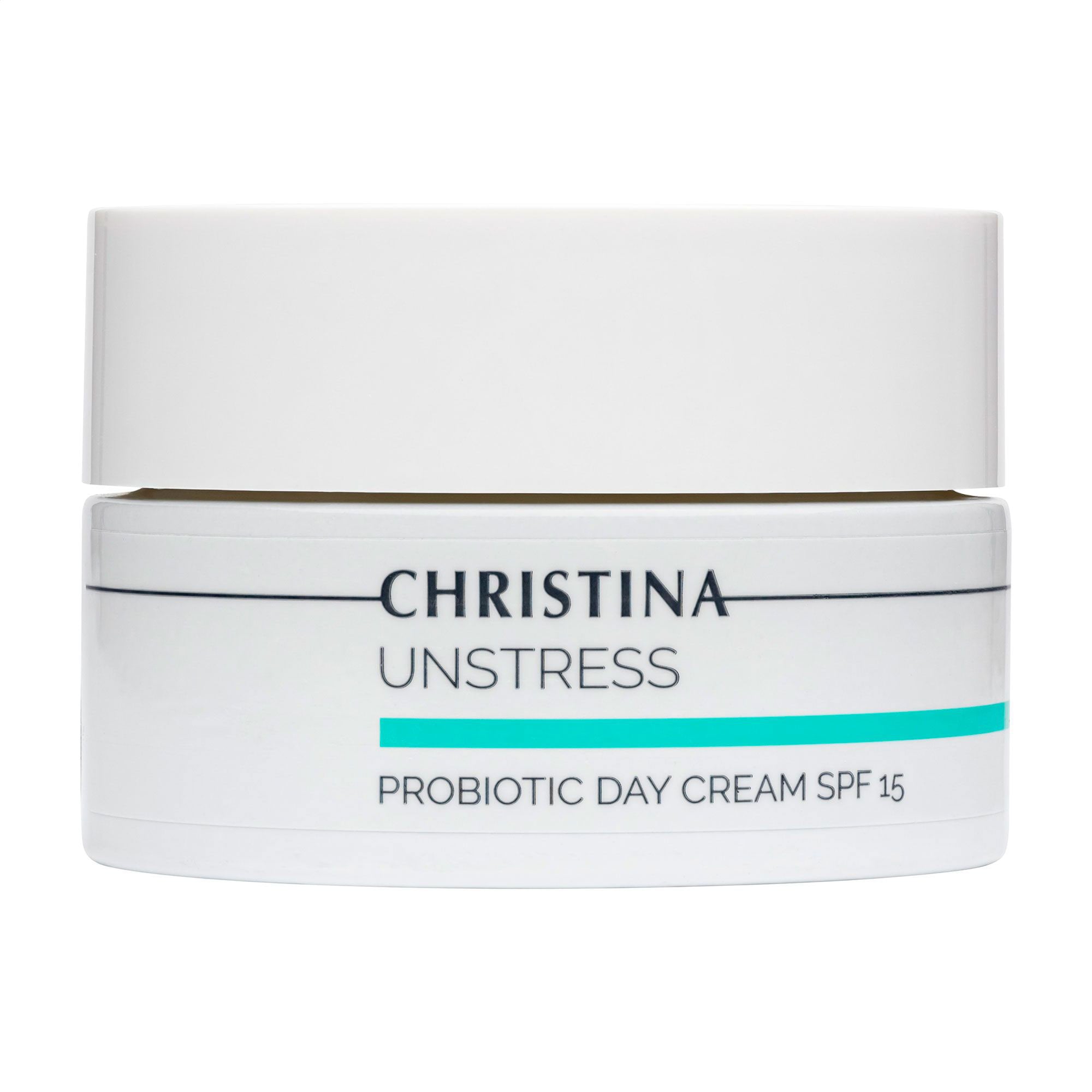 Денний крем для обличчя Christina Unstress Probiotic Day Cream SPF 15 з пробіотичною дією, 50 мл