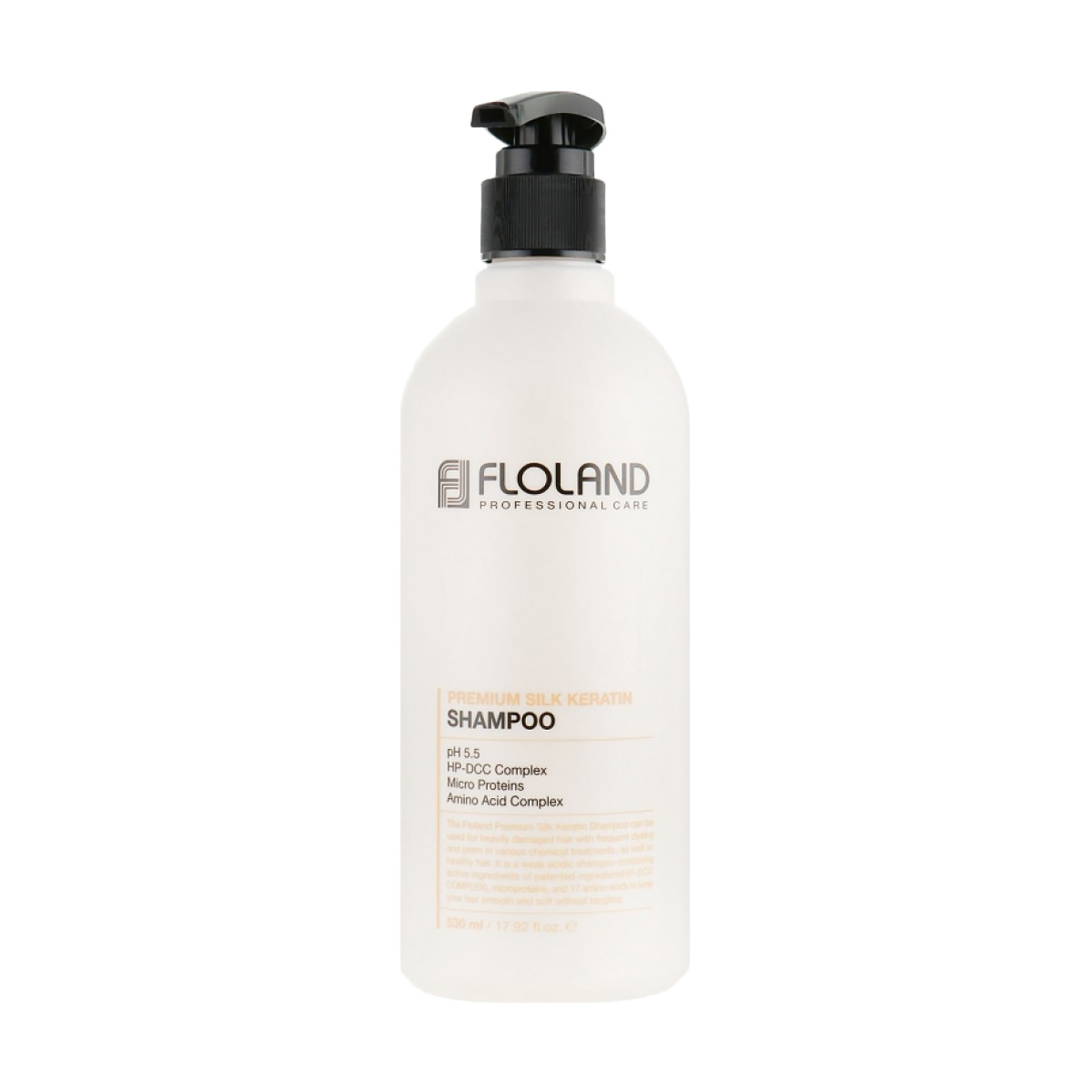 

Відновлювальний шампунь для волосся Floland Premium Silk Keratin Shampoo з кератином, 530 мл