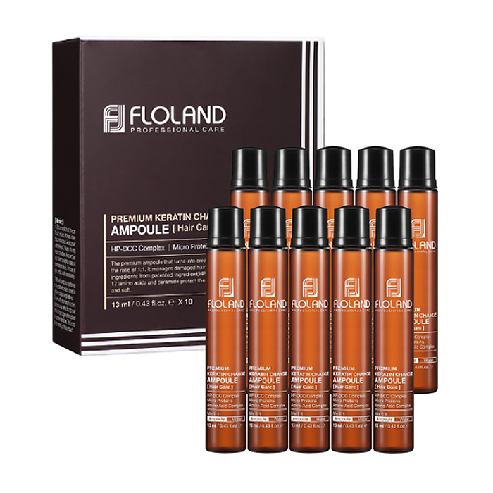 

Відновлювальний філер для волосся Floland Premium Keratin Change Ampoule, 10*13 мл